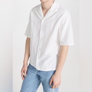 Officine Generale White
Eren Short Sleeve Cotton Lace Shirt small NWT
